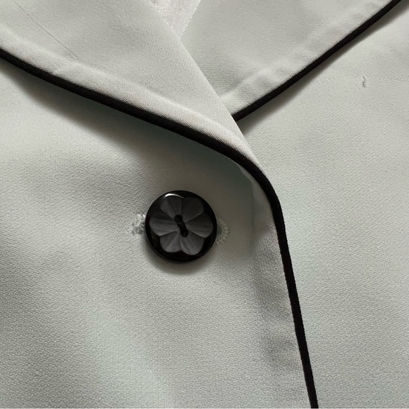 Vintage KASPER mint green blazer with black piping sz 16 - Picture 6 of 11